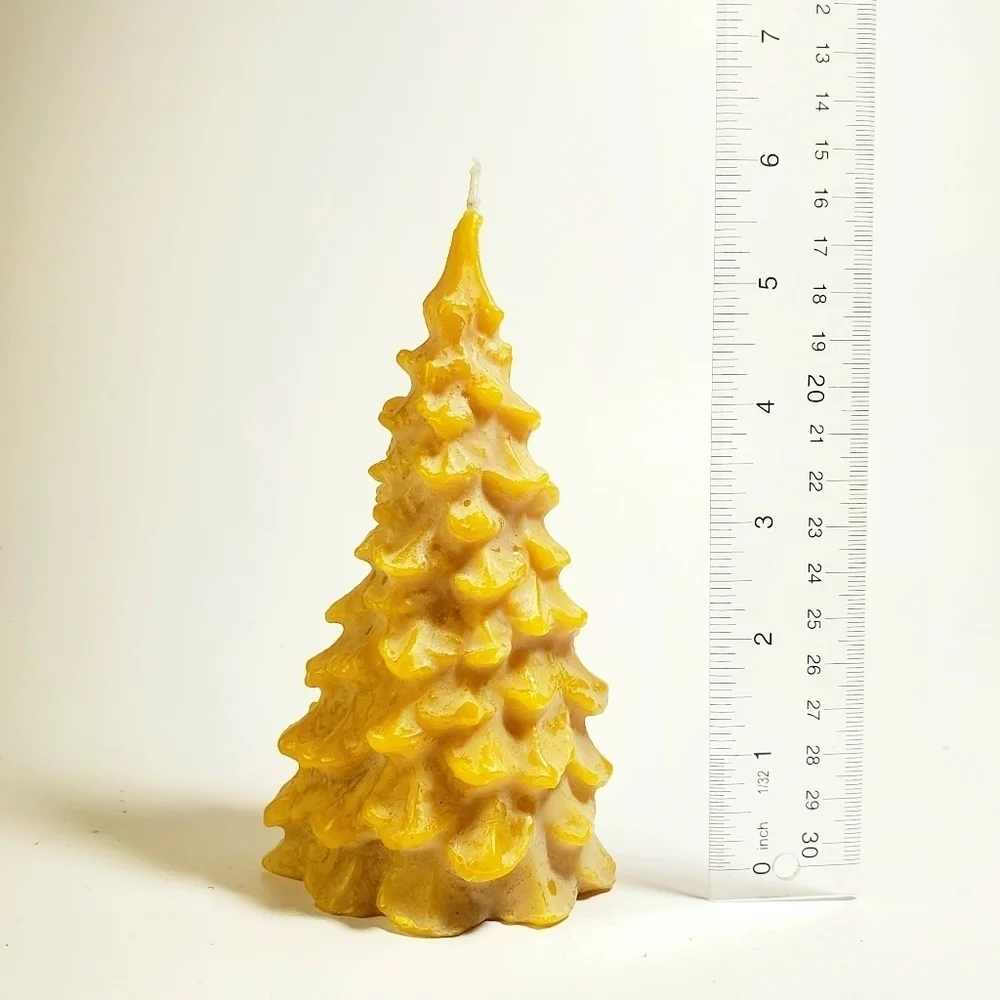 CHRISTMAS TREE CANDLE In Natural Wax with 30 Hrs Burn Time by SUNBEAM Candle NEW